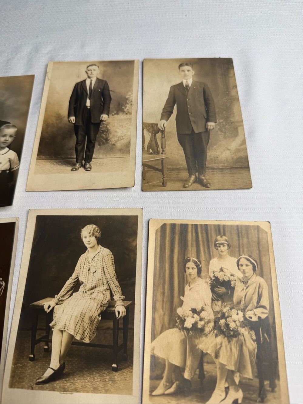 Lot 9 Vintage Pre-1940 Studio Portrait Photographs Wedding RPPC Antique Photos - Picture 3 of 7